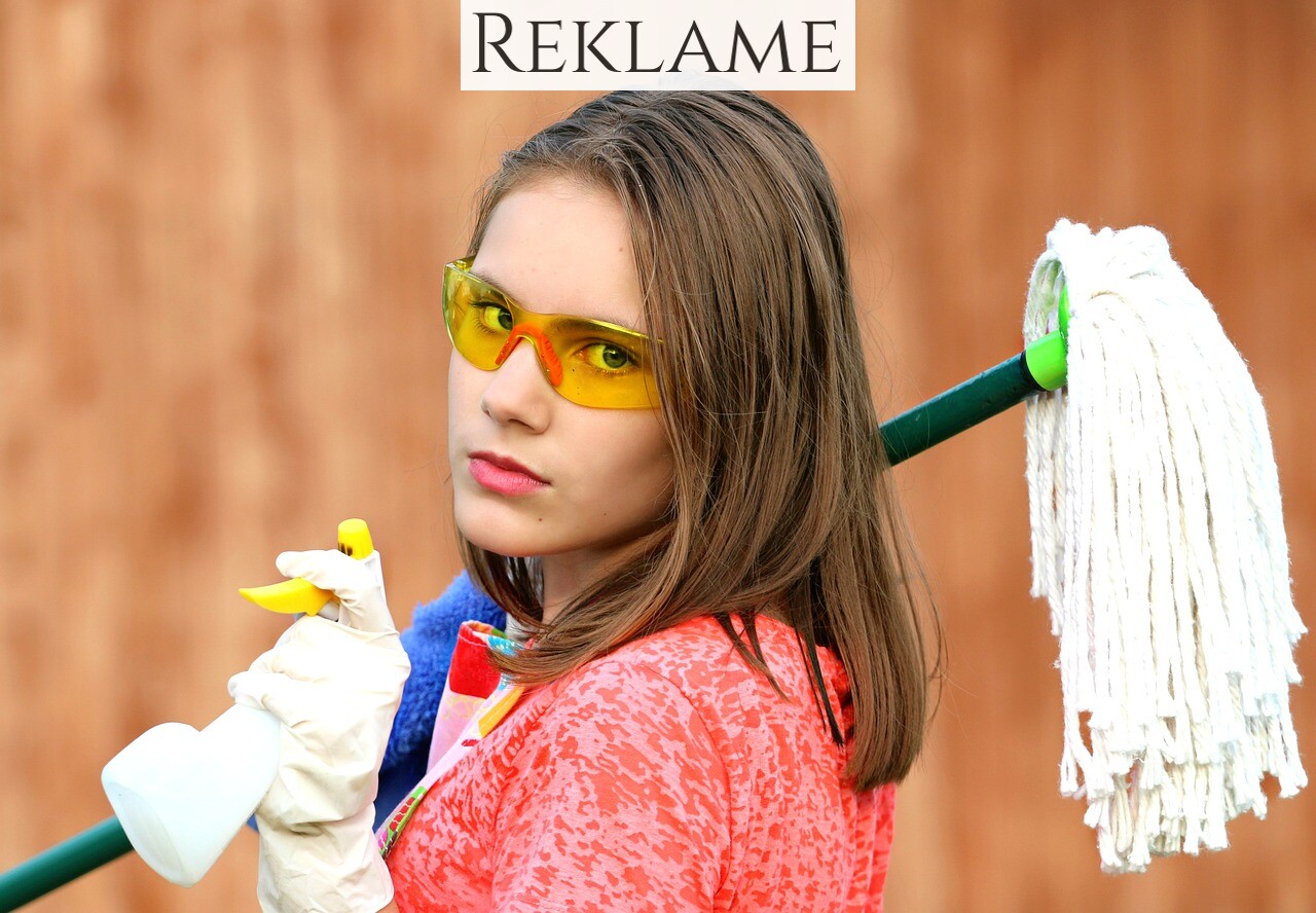 Lykkelige medarbejdere med erhvervsrengøring